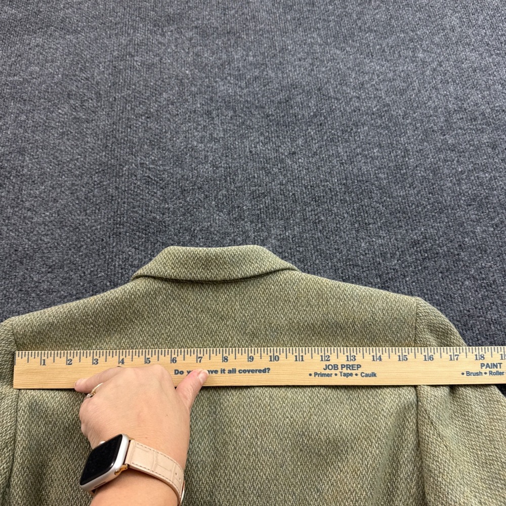 Lauren Ralph Lauren Blazer Womens 8P Green Wool Blend Tweed Equestrian Button - Picture 14 of 14